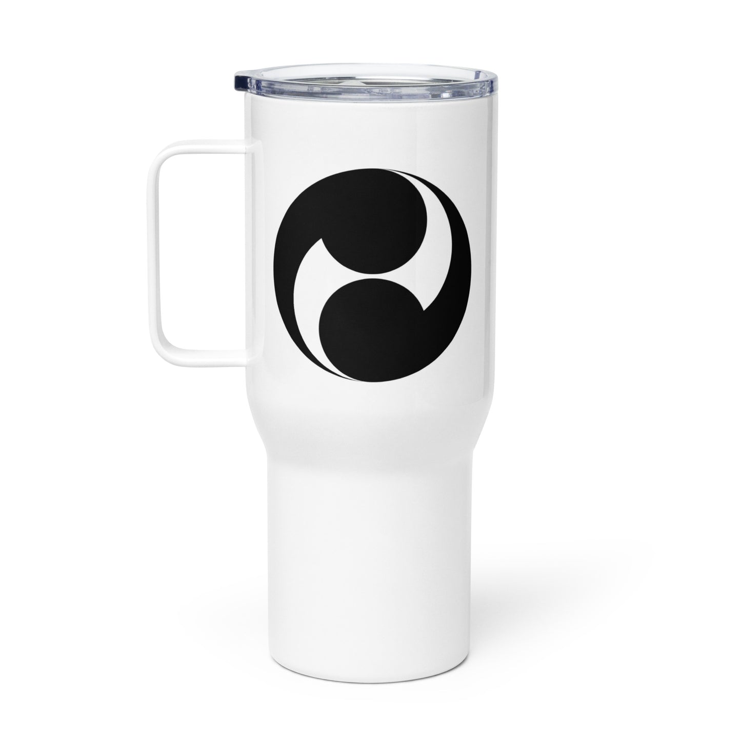 Travel mug with a handle
